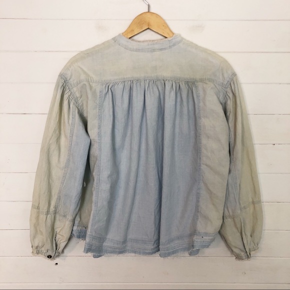 NEW Free People Set Sail Denim Top - Picture 5 of 9